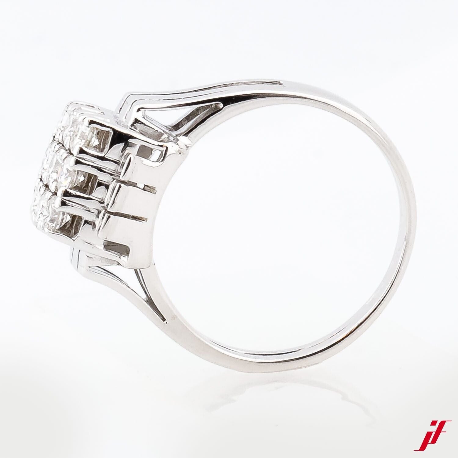 Ring 18K Weißgold 9 Diamant Brillantschliff 0,45 ct - Wert 3000€