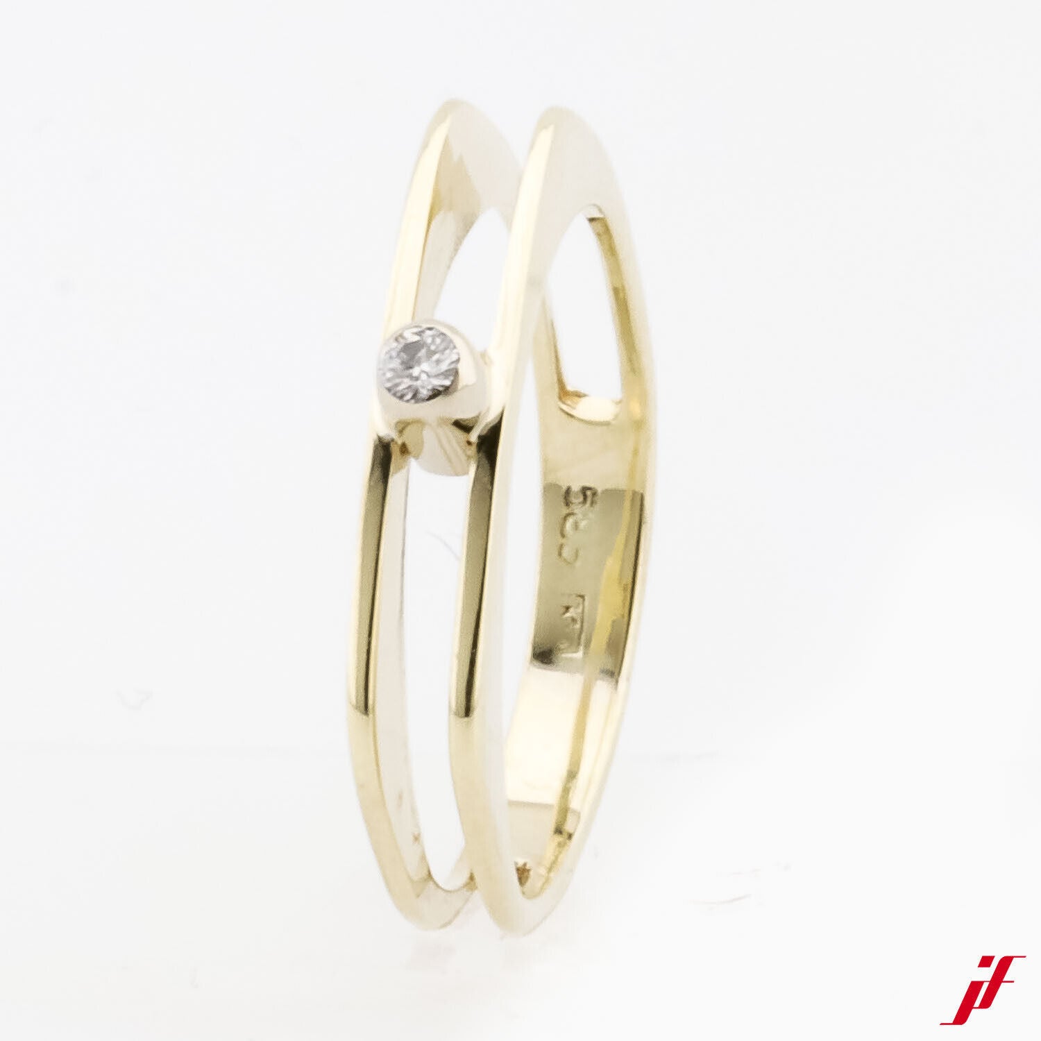 Solitärring 585/14K Gelbgold 1 Diamant Brillant ca. 0,05 ct Ringweite 53