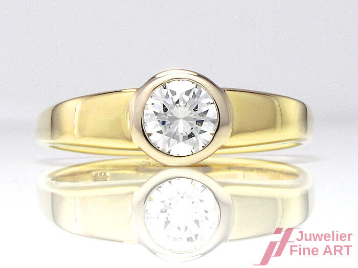 Diamant-Solitärring ca. 0,60 ct lg-VSI - 585/14K Gold - 5,5 g - Gr. 58
