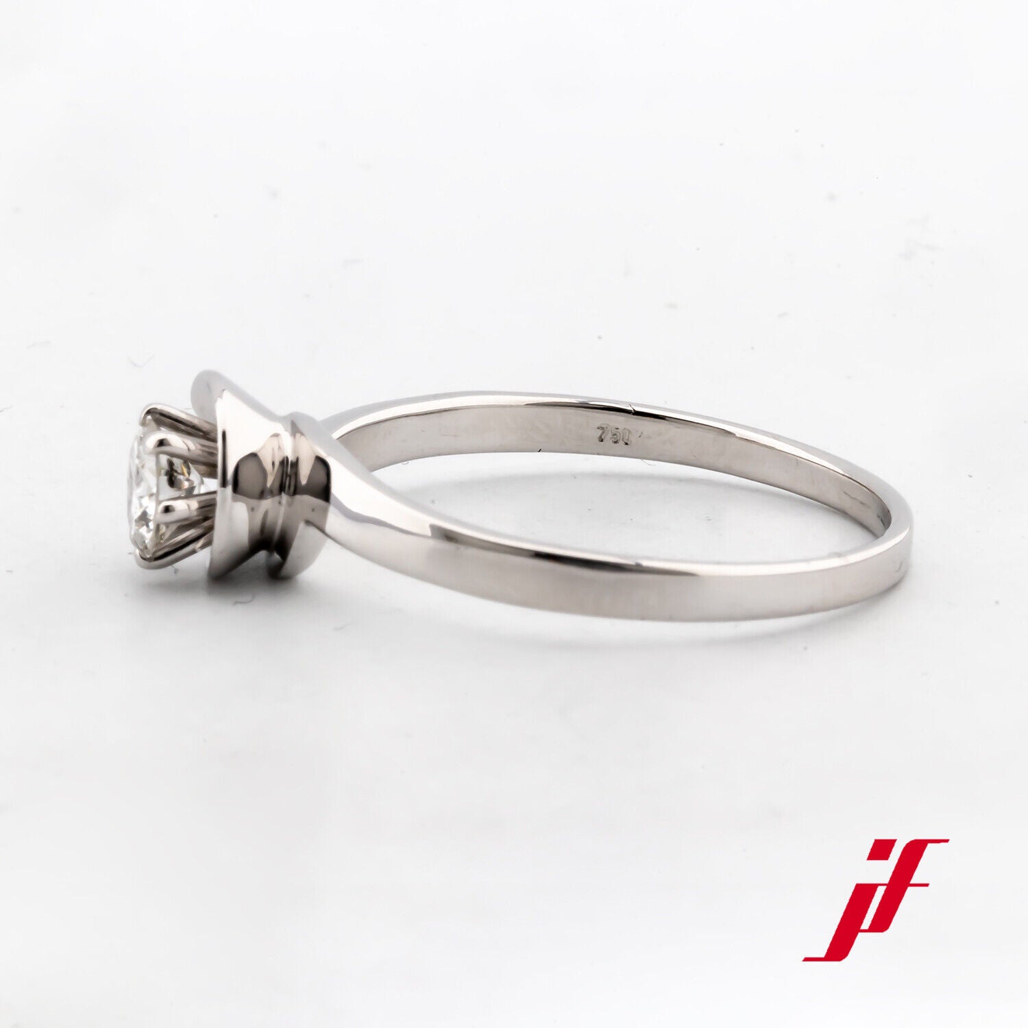Ring Solitärring 750/18K Weißgold Diamant Brillant Größe 61 TOP