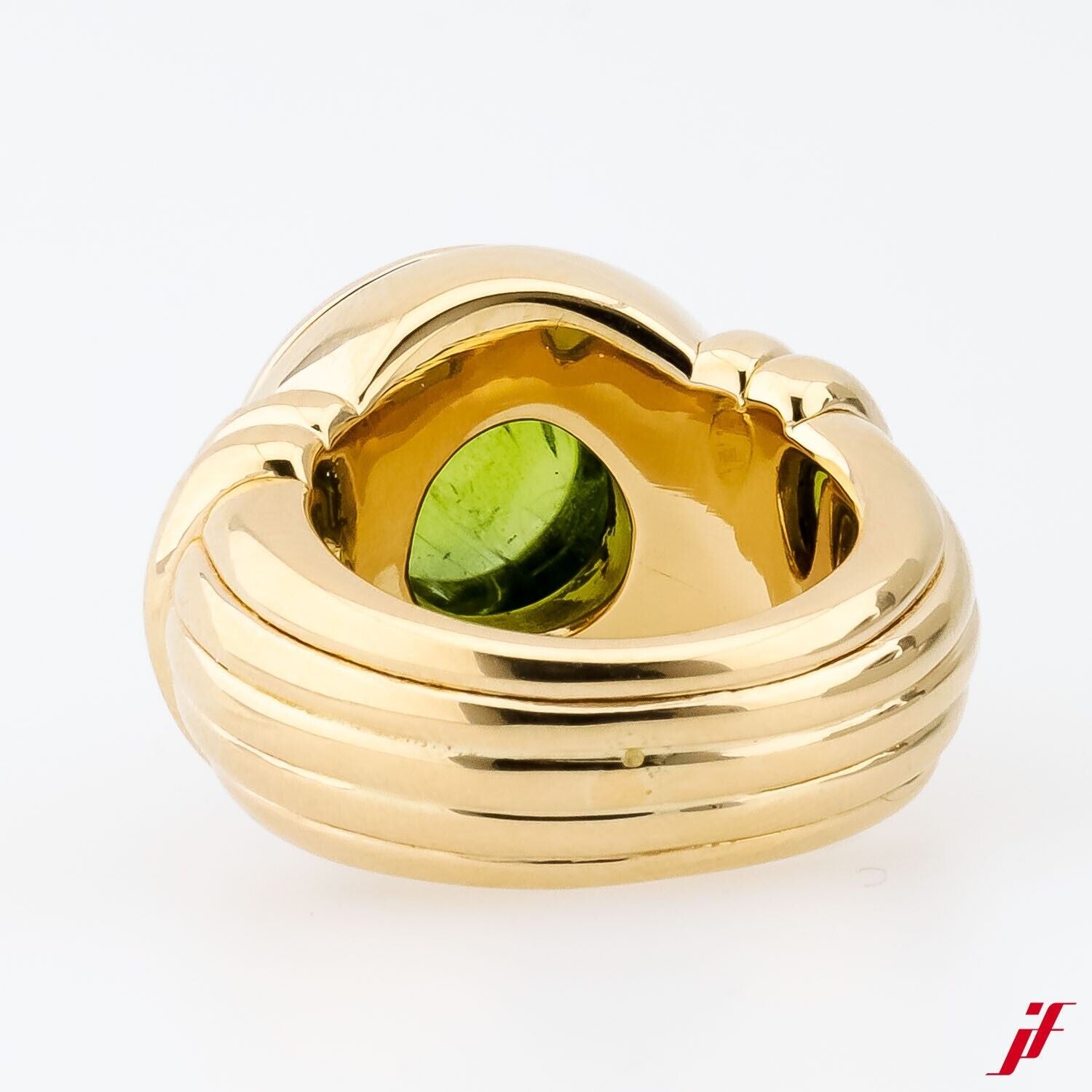 Ring Cocktail Massiv J. Smith 750/18K Gelbgold 1 Peridot ca. 8 ct 19,4 g