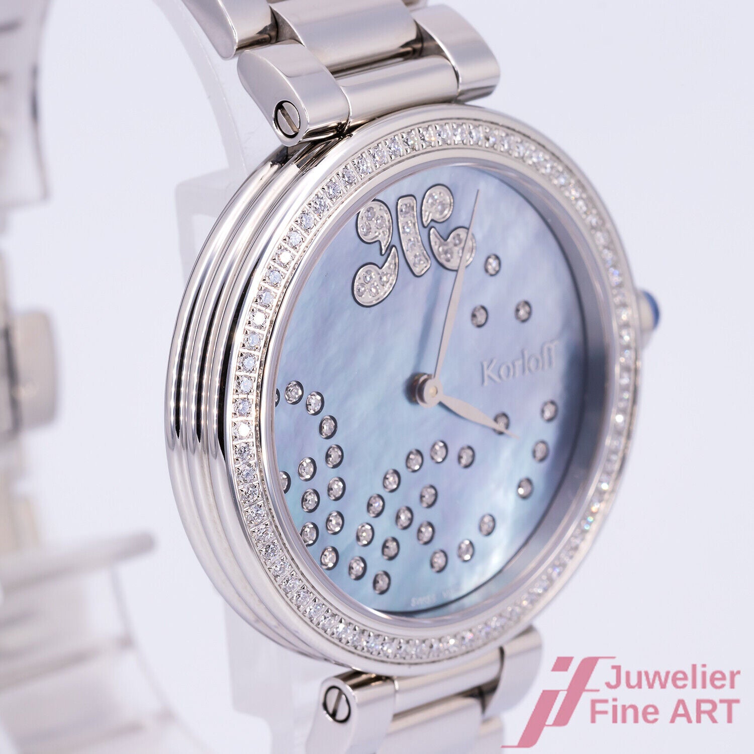 Uhr Korloff Paris Gossip Ref. CDKB2D Quarz Edelstahl Diamanten 35 mm