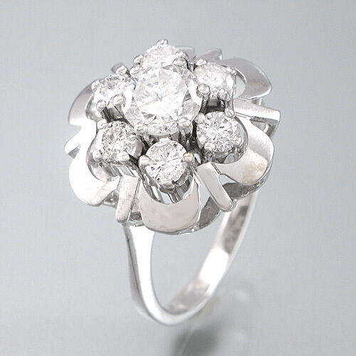 Damenring/Ring ca. 1,35 ct TW-SI Diamantbesatz - 590 Weißgold - Größe 54 - 4,6 g