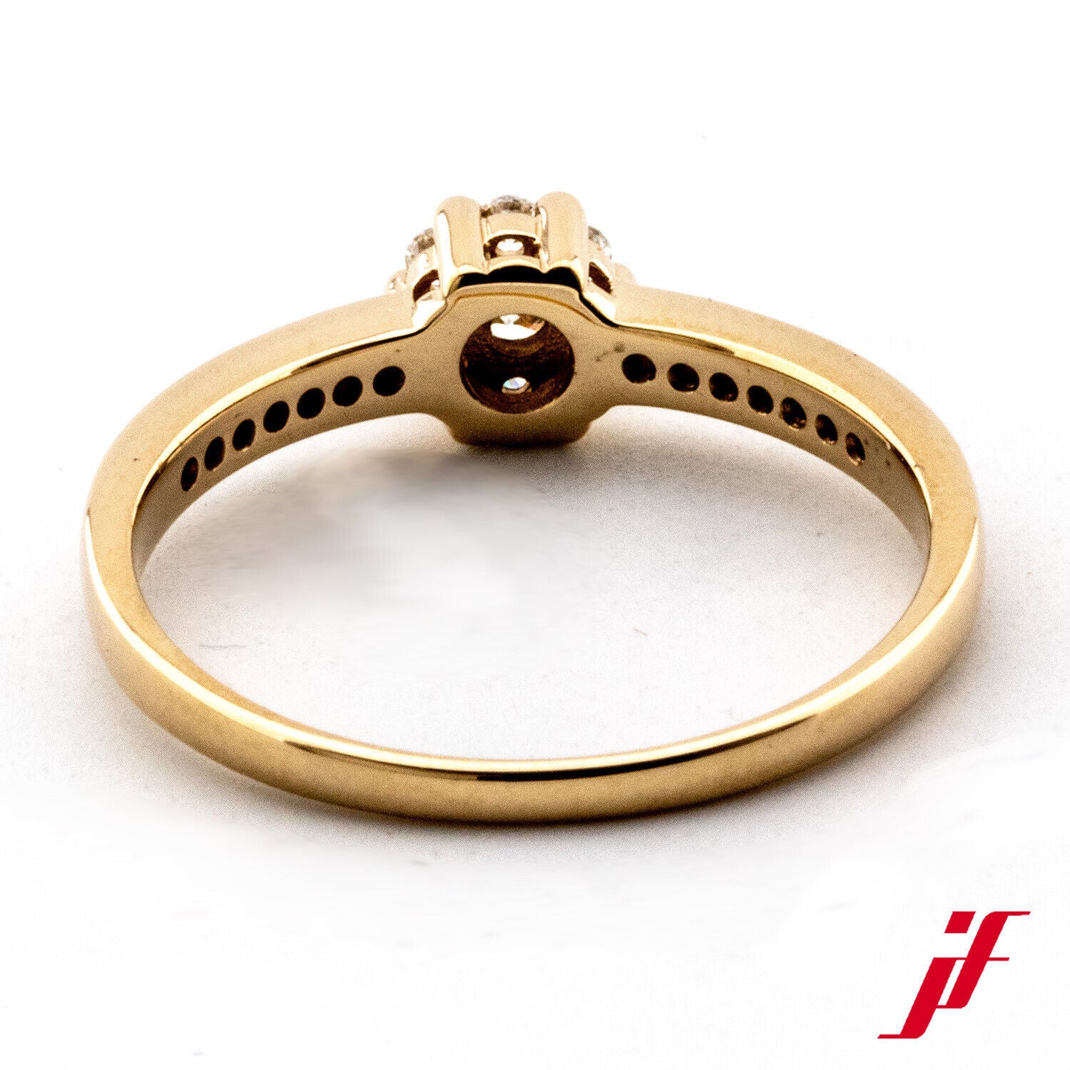 Ring Cocktailring 585/14K Gelbgold Diamanten Brillanten Größe 56 TOP