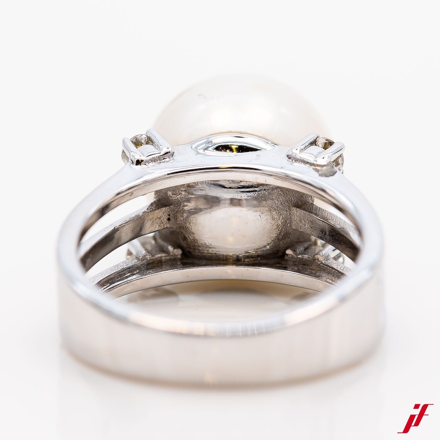 Ring 585/14K Weißgold 1 Südsee-Perle 4 Brillanten 0,20ct - Wert 2.000€