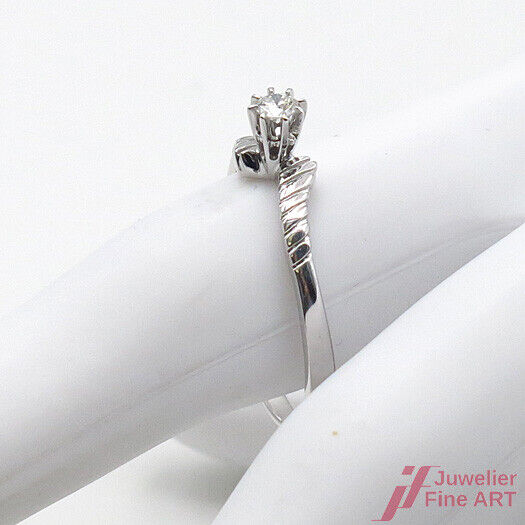 Memoirering - 14K/585 Weißgold - Brill. zus. 0,15 ct W/si - 2,8 g - Gr. 62