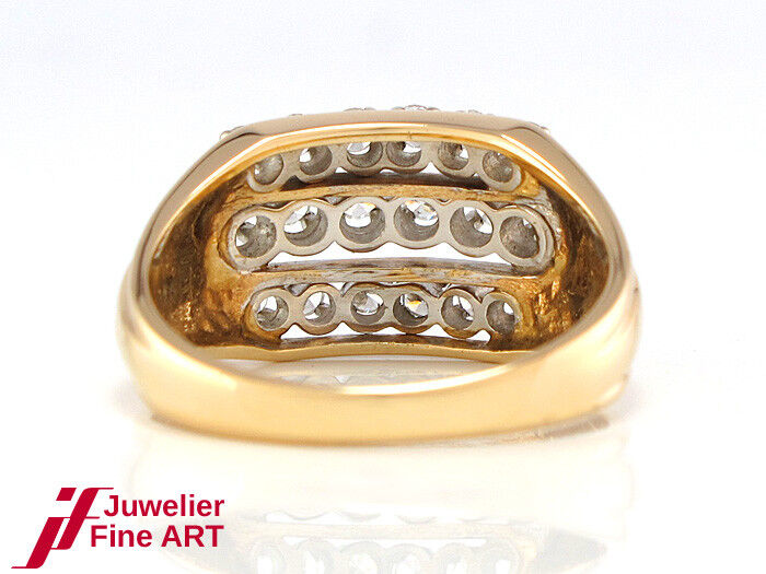 Ring in 585/14K Gelb- & Weißgold - 18 Brillanten ca. 0,80 ct TW/VSI 6,3 g Gr.58
