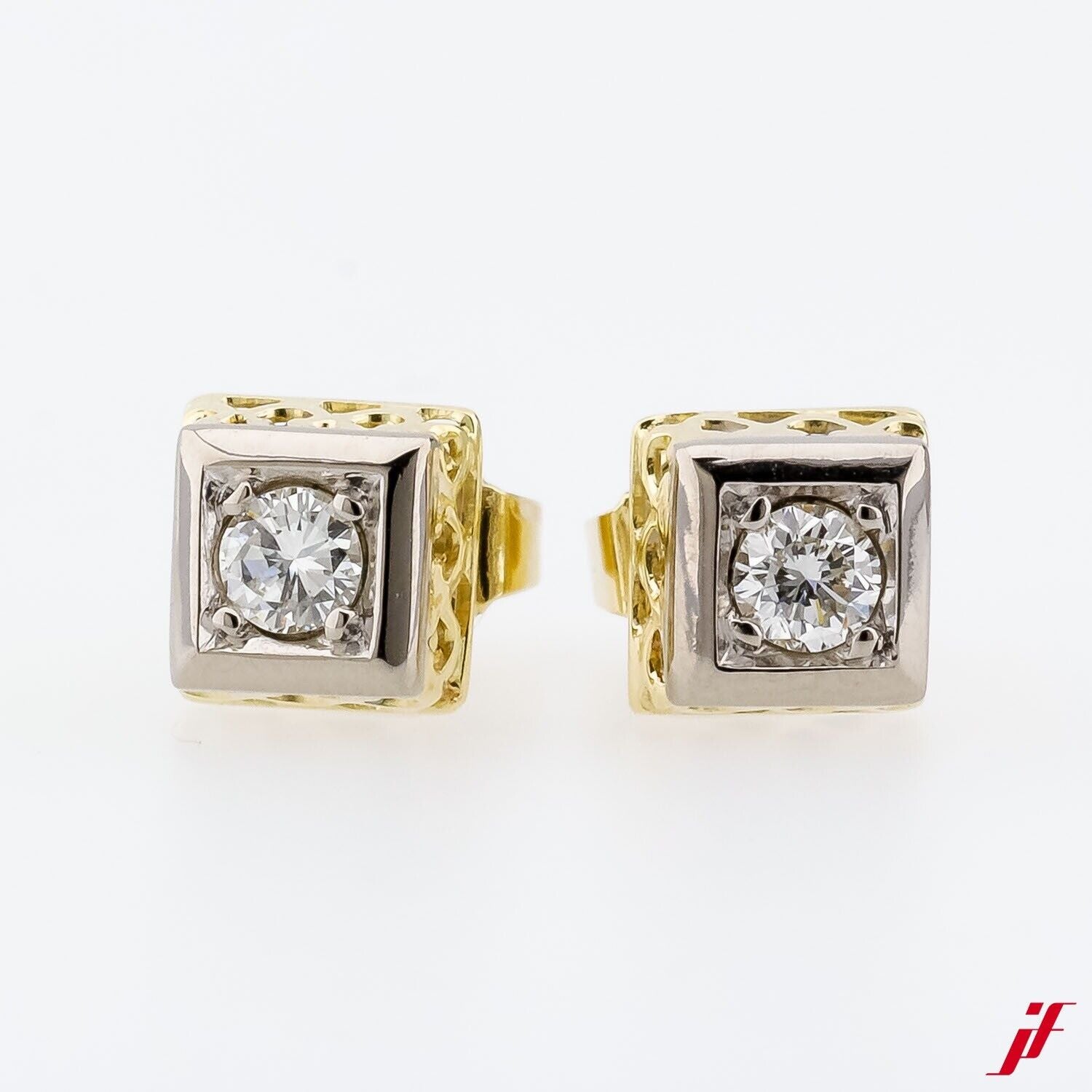 Ohrschmuck Ohrstecker 585/14K Weißgold Gelbgold Diamanten - Wert 2.000€