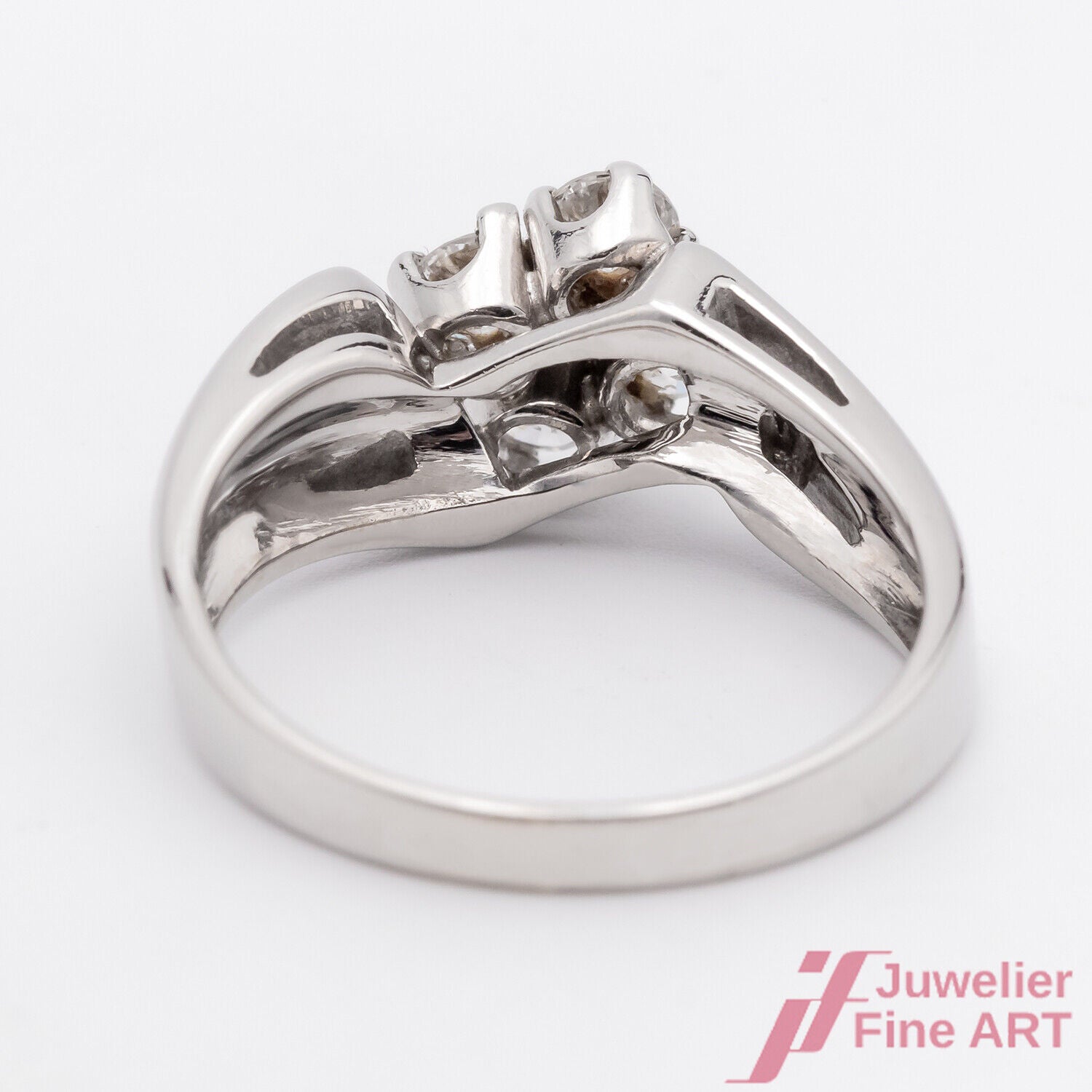 Ring 585/14K Weißgold Diamanten Brillanten Raute Größe 51