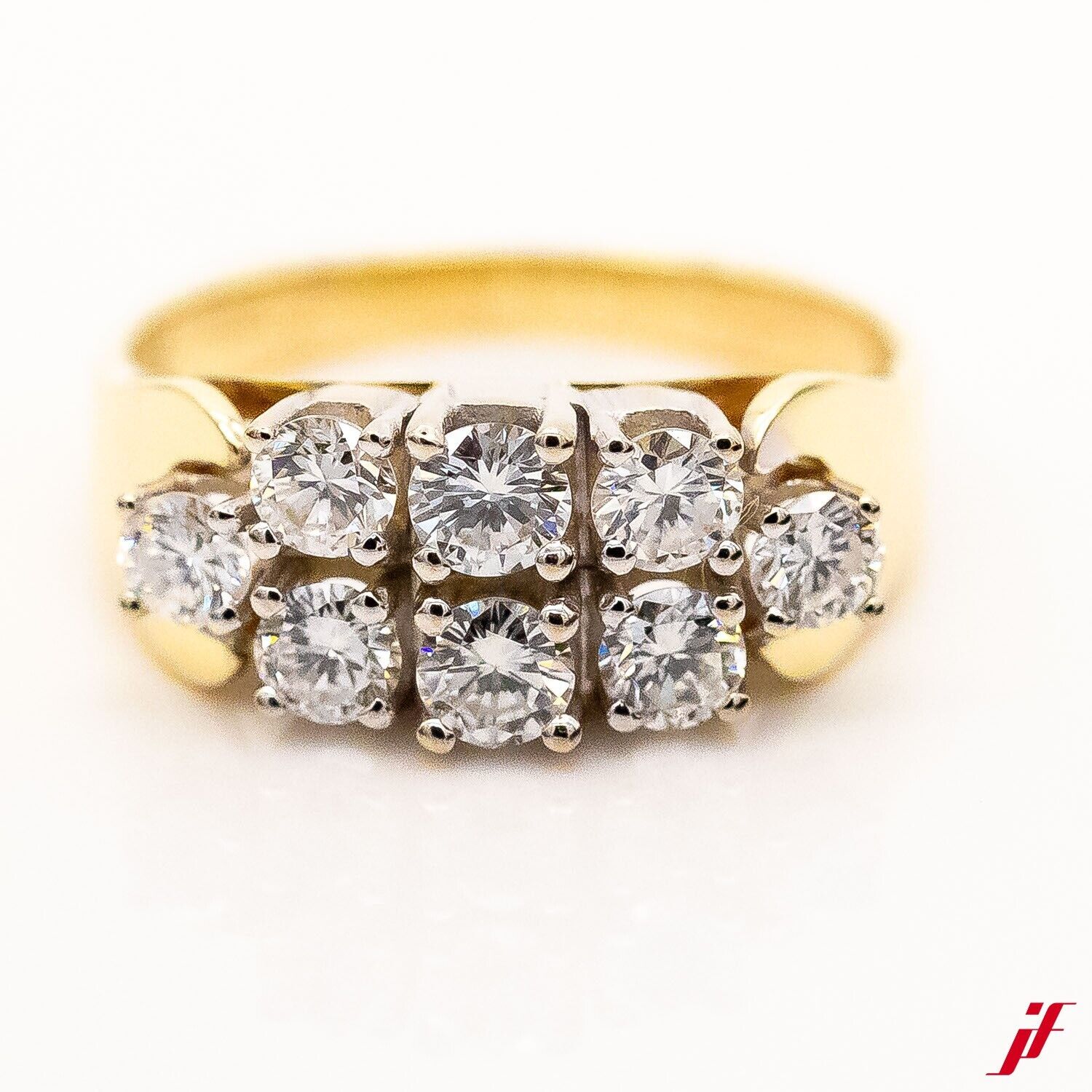 Ring 585/14K Gelbgold 8 Diamant Brillant 1,0 ct TW/VVS Gr.52 - Wert 3.900€