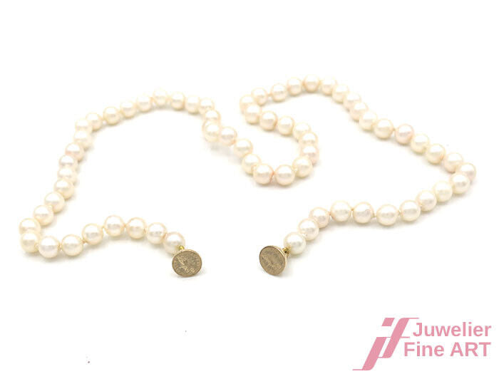 Perlenkette 66 Akoya-Zuchtperlen Ø 5,98 mm - 14K Gelbgold-Magnetschließe - 45 cm