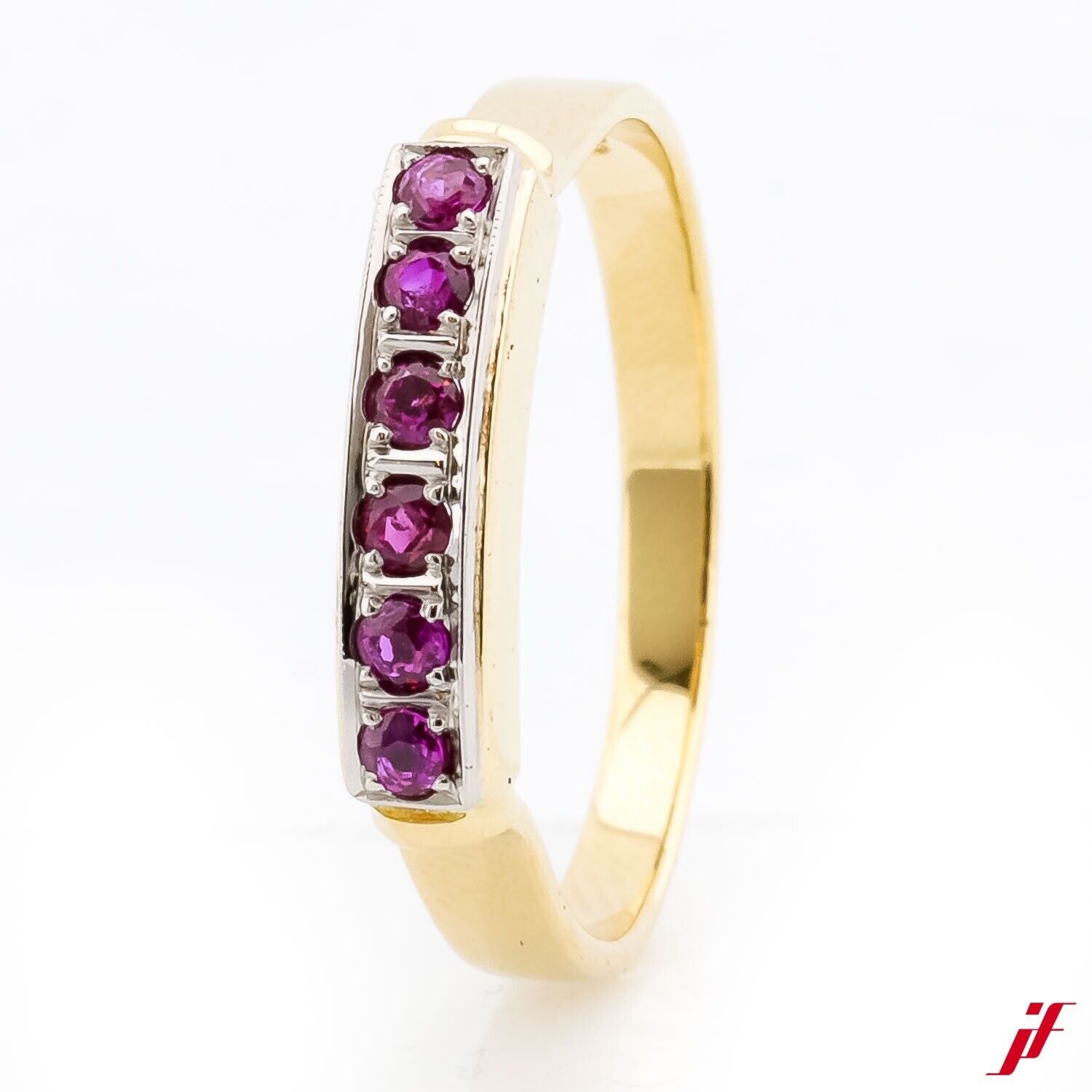 Ring 18K Gelbgold 6 Rubin zus. ca. 0,20 ct - Wert 800€