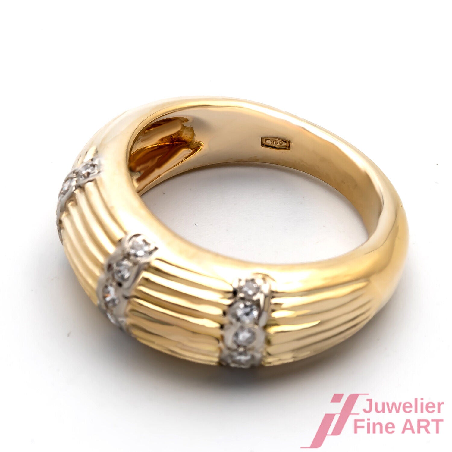 Ring 750/18K Gelbgold Weißgold Diamanten Brillanten Größe 50,0