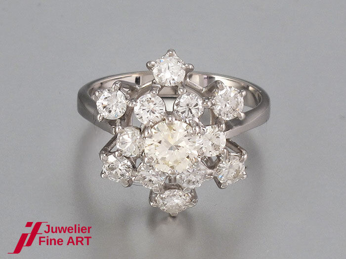 Ring - 14K/585 Weißgold - Brillanten gesamt ca. 2ct. TW/SI - 4,2g - Gr. 55