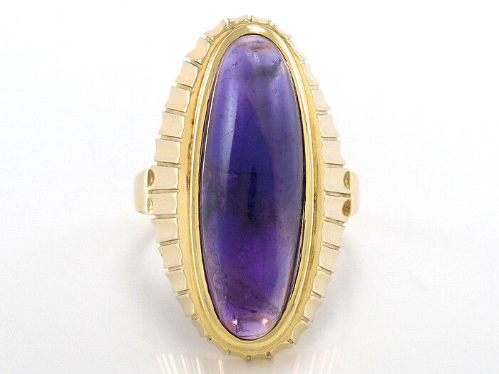 Damenring - 14K/585 Gelbgold - 1 Amethyst - 6,1 g - Gr. 51