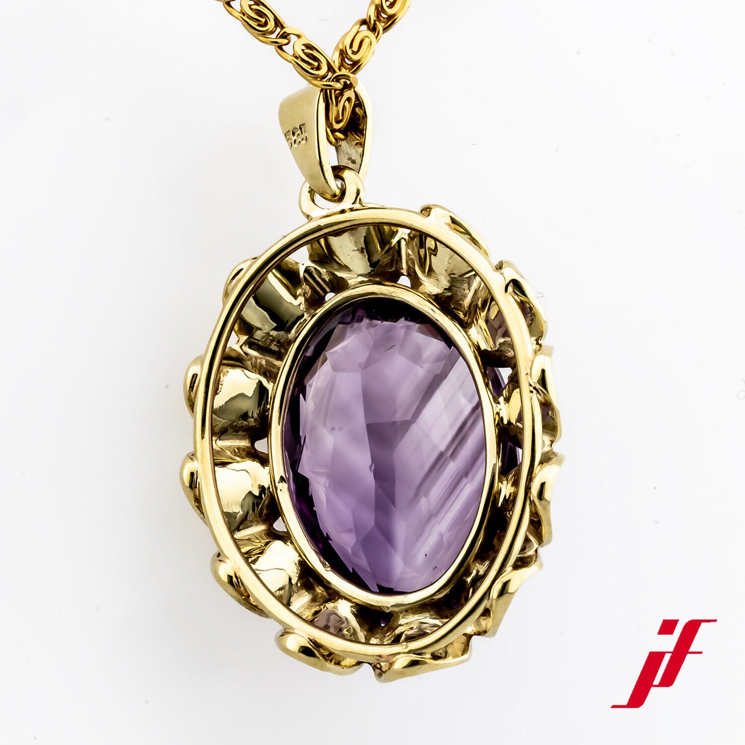 Anhänger Oval 585/14K Gelbgold 1 Amethyst ca. 8,0 ct TOP