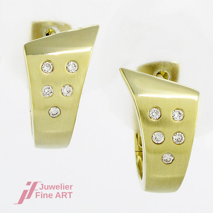 CREOLEN in 14K/585 Gelbgold - Brillantbesatz ca. 0,15 ct TW-VSI - 5,8 g (Paar)