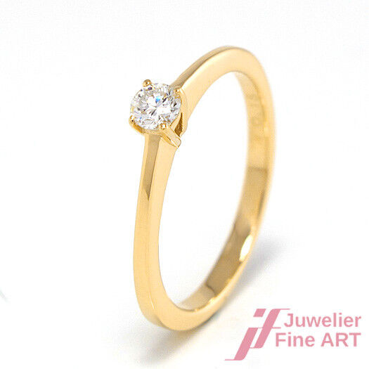 Ring Solitär Verlobung Antrag Größe 54 750/18K Gelbgold Diamant Brillant Neu