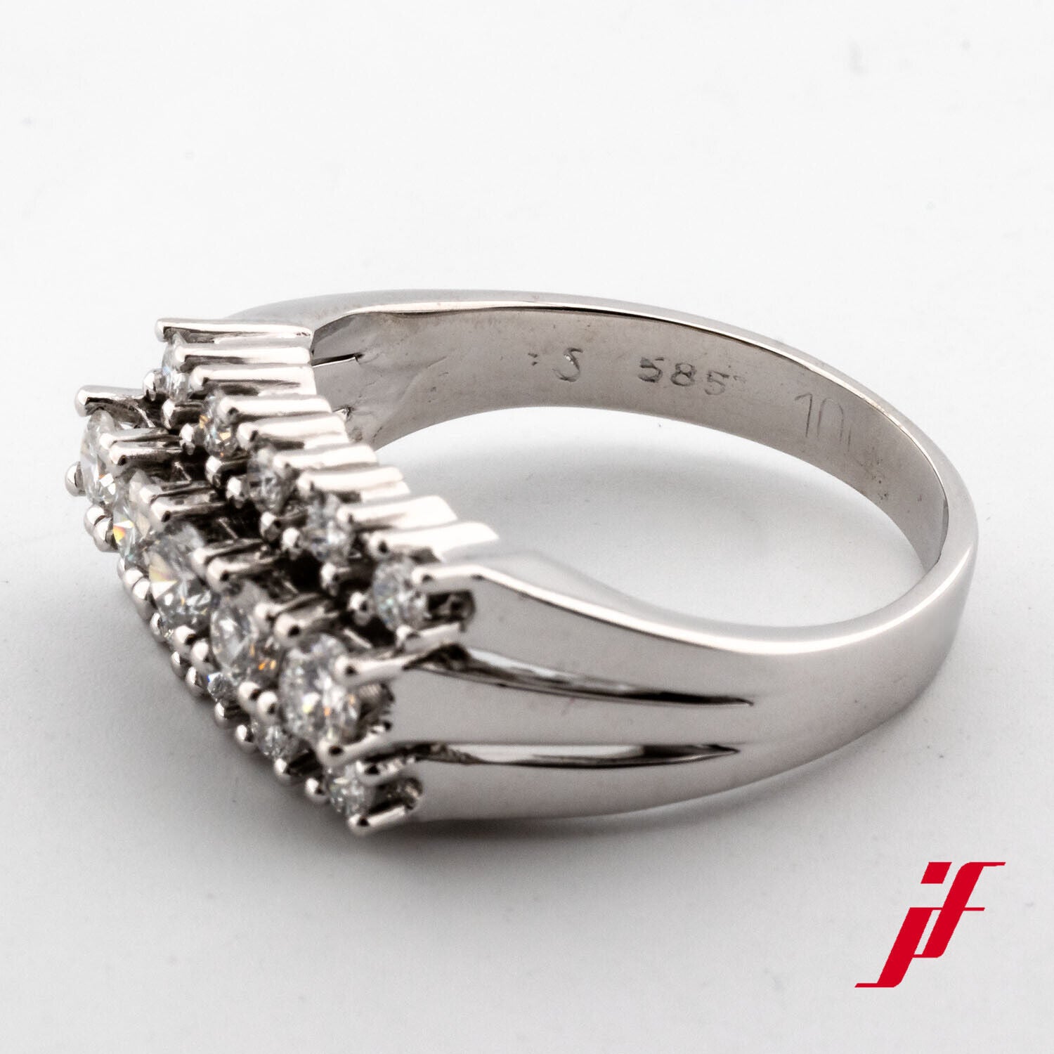 Ring Klassisch 585/14K Weißgold Diamanten Brillanten 57,5 TOP