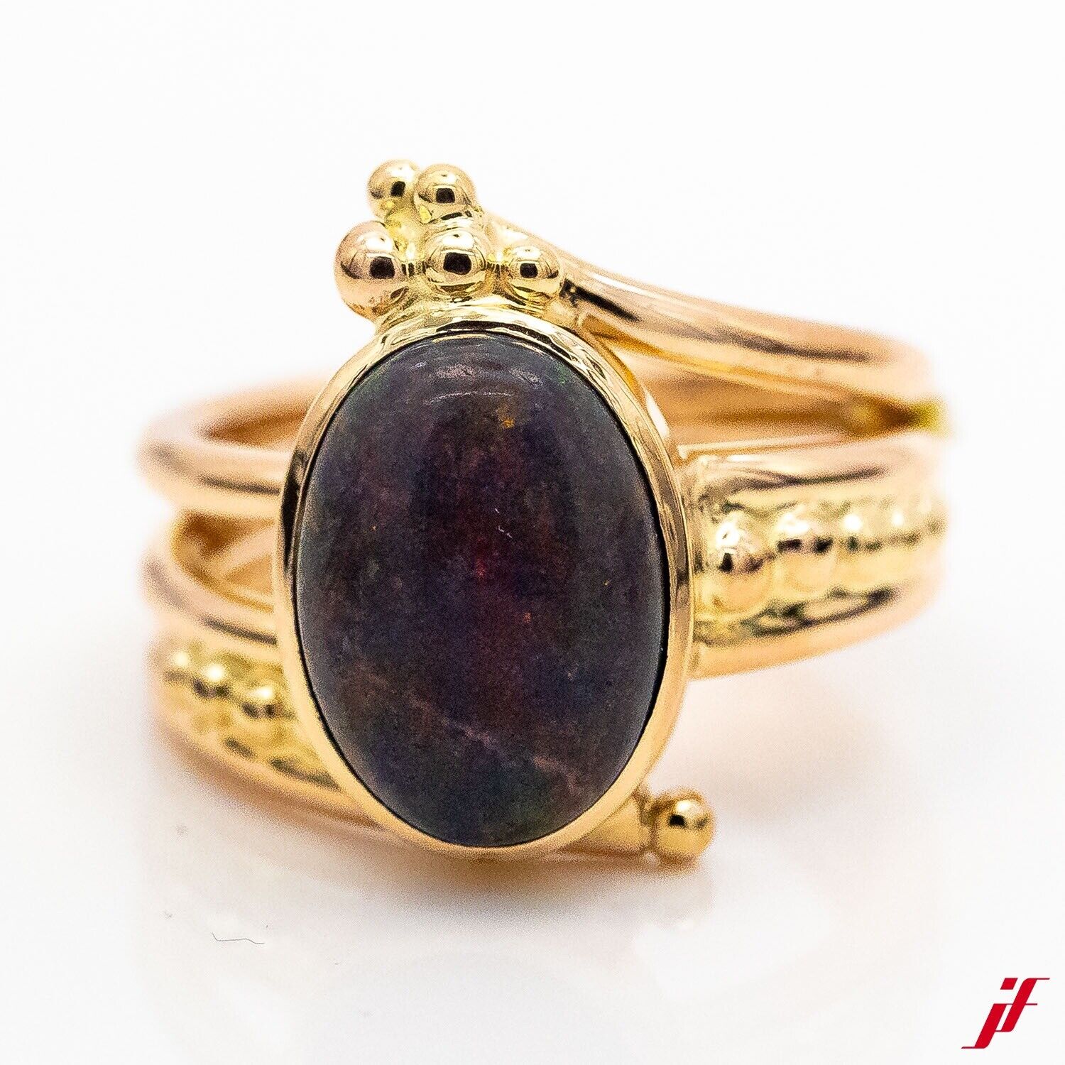 Ring Vollopal Schwarz 18K/750 Gelbgold Gr.56 - Wert 3.500€