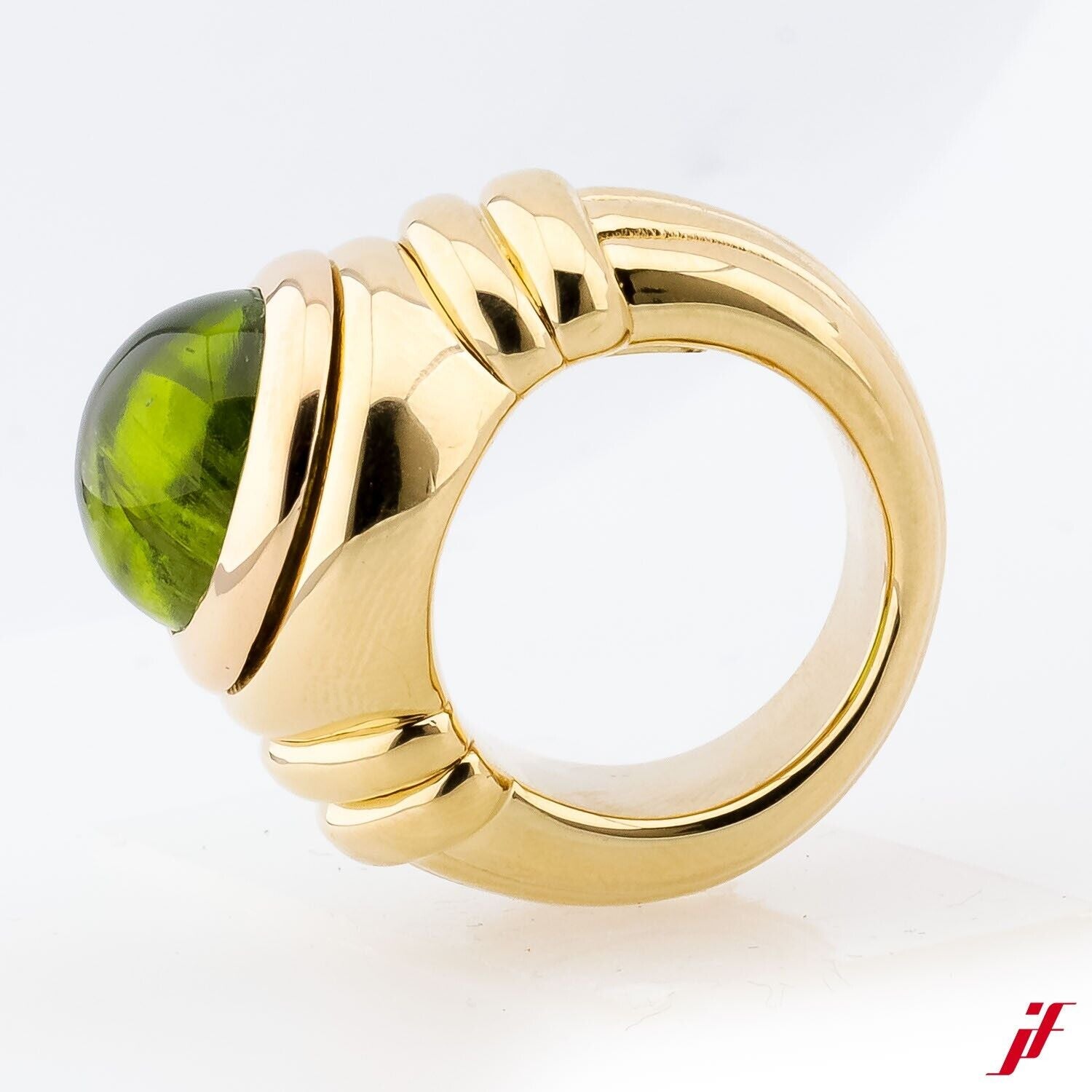 Ring Cocktail Massiv J. Smith 750/18K Gelbgold 1 Peridot ca. 8 ct 19,4 g