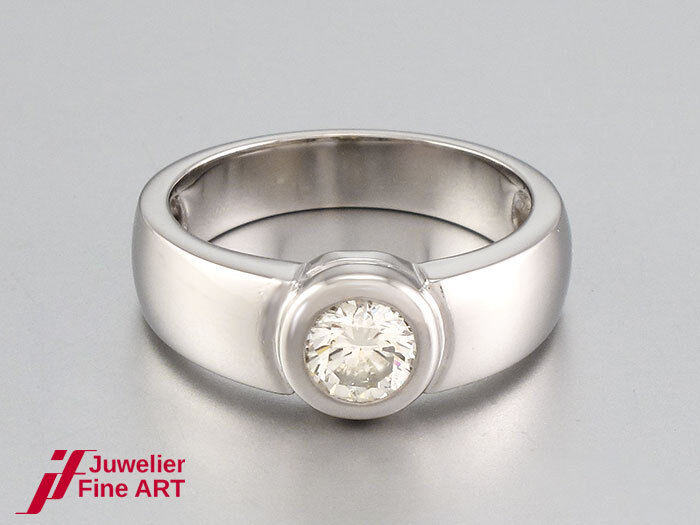Solitärring 14K/585 Weißgold - Diamant 0,50 ct H/IF - 5,8 g - Gr. 54