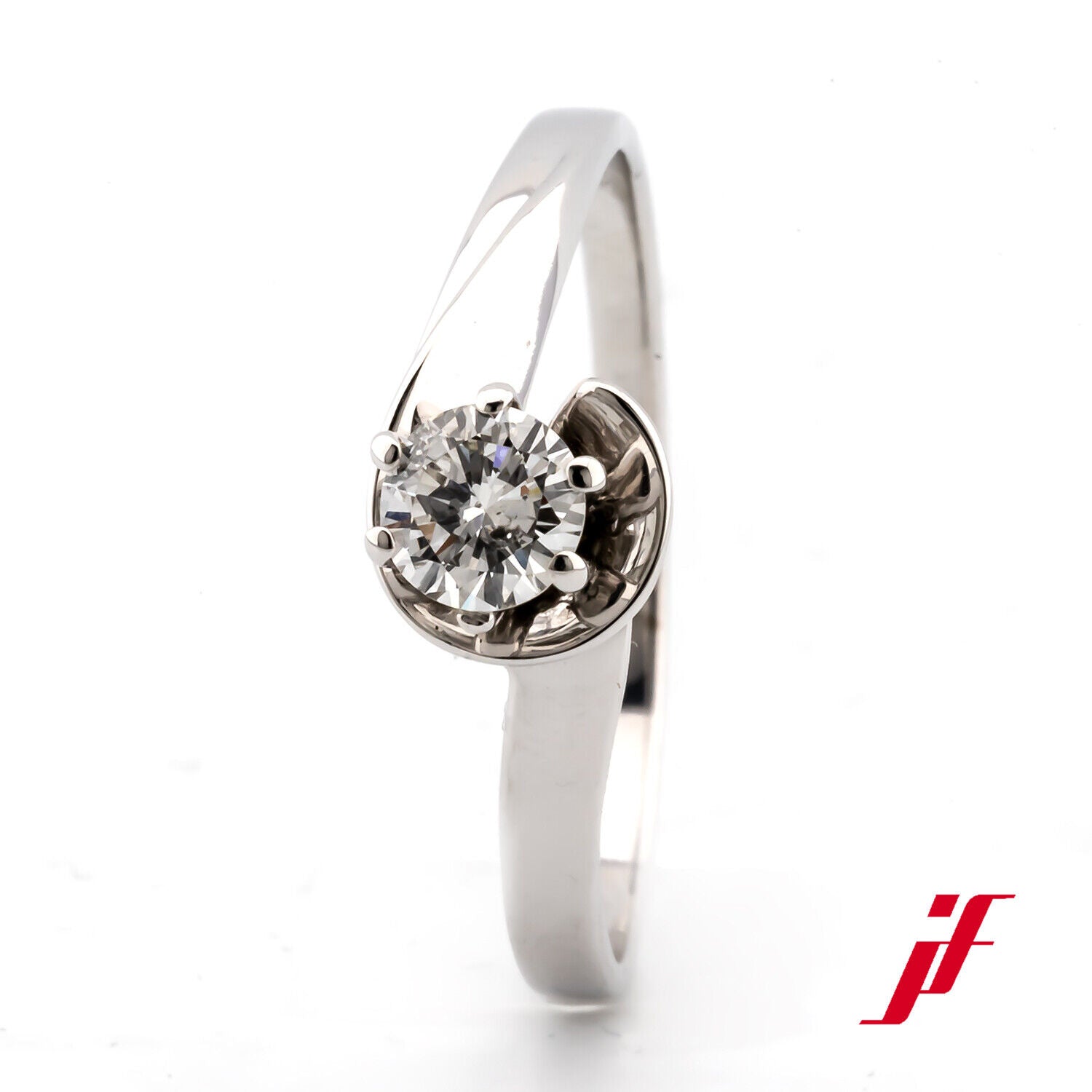 Ring Solitärring 750/18K Weißgold Diamant Brillant Größe 61 TOP