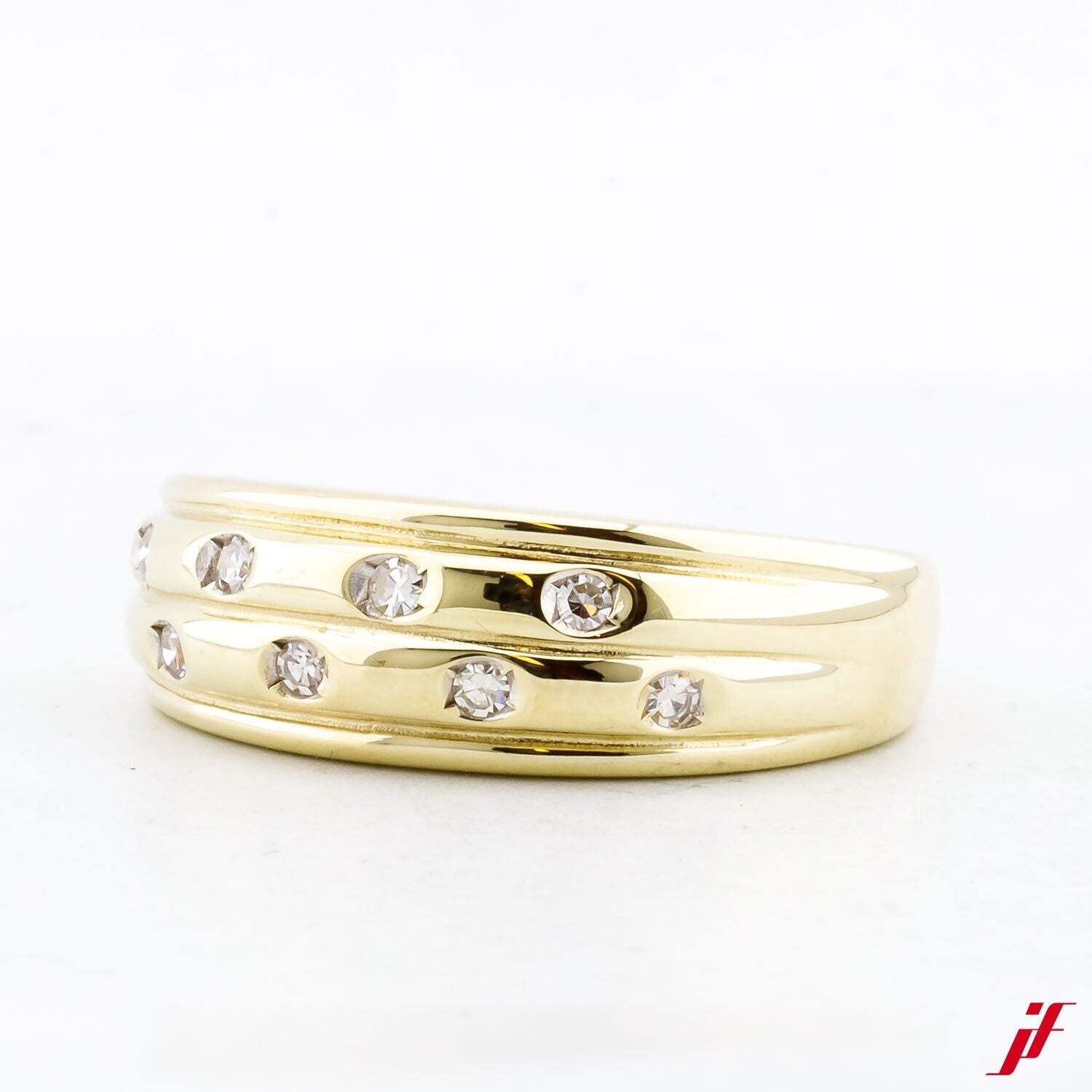 Klassischer Ring 333/8K Gold 8 Diamanten Brillanten zus. ca. 0,12 ct - Wert 800€