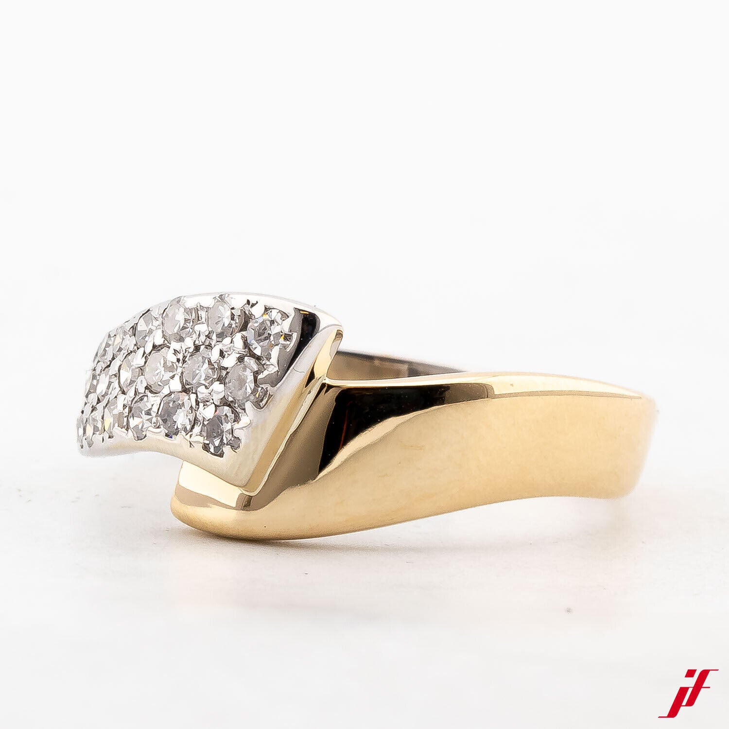 Damenring 585/14K Gold 24 Diamanten Brillantschliff zus. ca. 0,48 H/si1 60