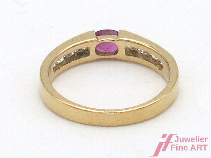 HENRICH & DENZEL Ring 18K GG - 1 Rub. 0,29 ct + 8 Brill. zus. 0,52 ct- 3,5 g