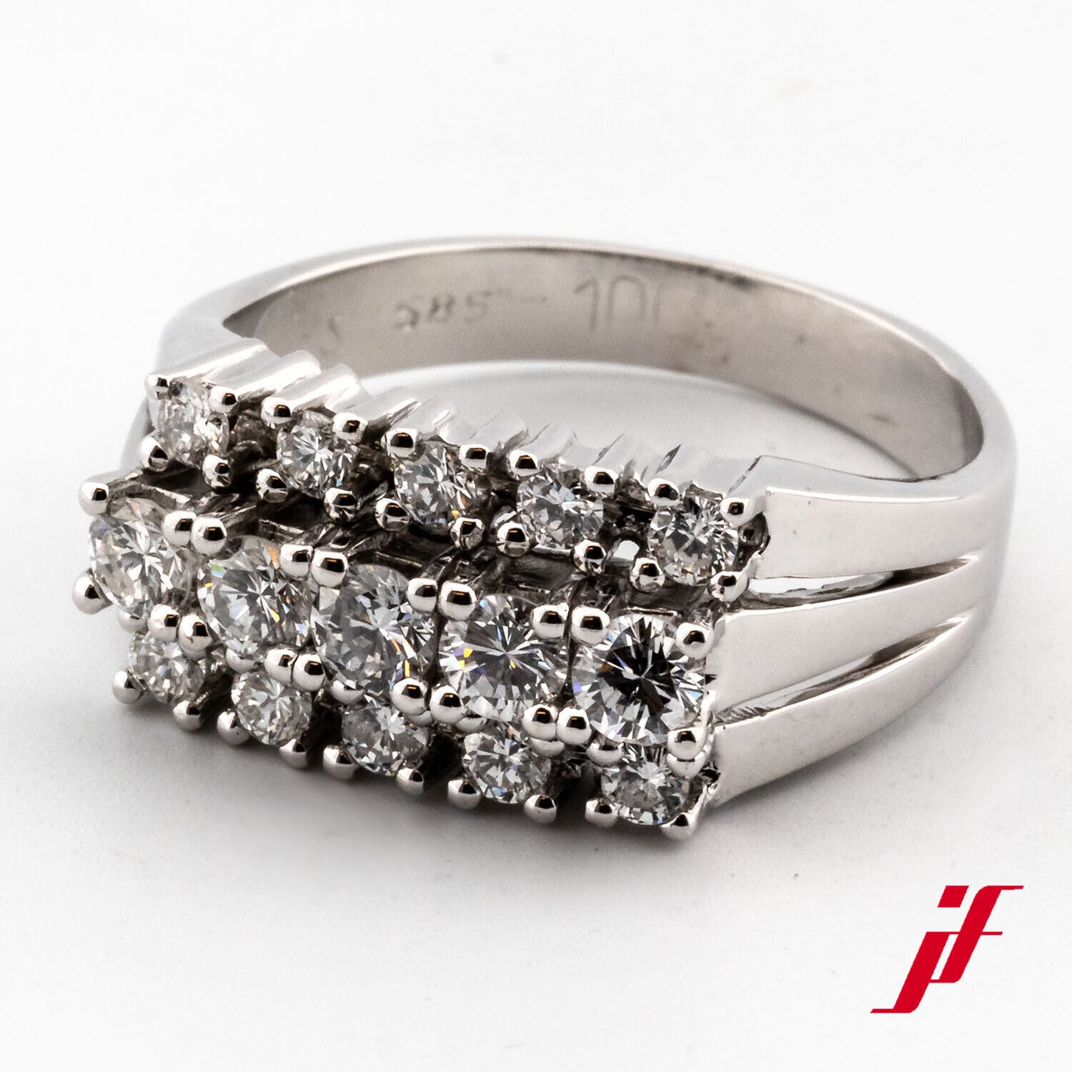 Ring Klassisch 585/14K Weißgold Diamanten Brillanten 57,5 TOP