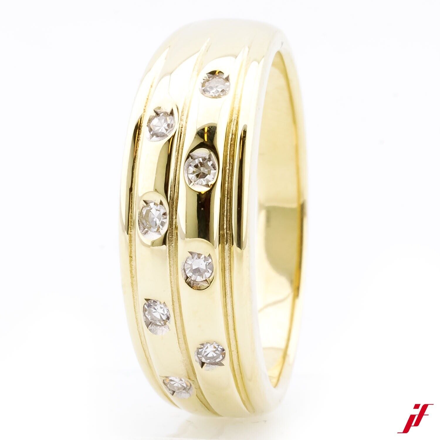 Klassischer Ring 333/8K Gold 8 Diamanten Brillanten zus. ca. 0,12 ct - Wert 800€