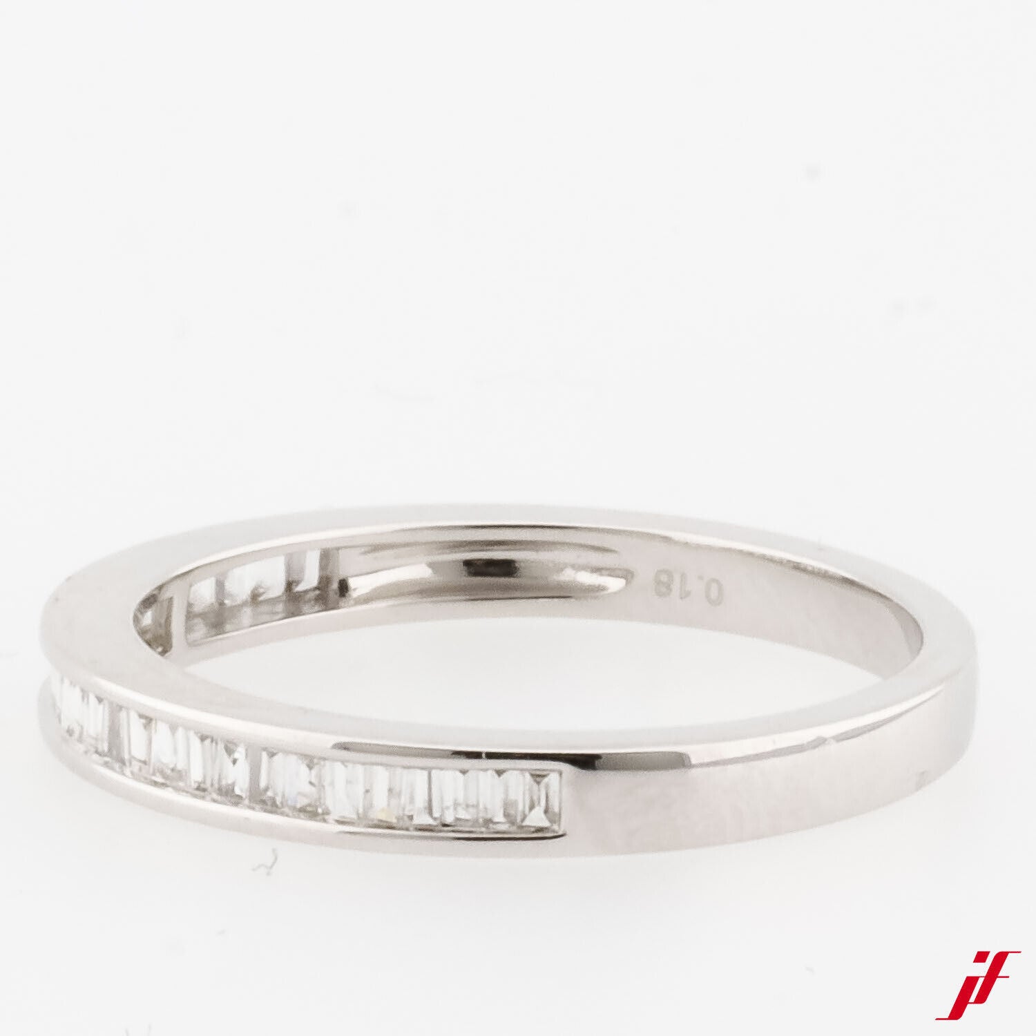 Halb-Memoirering 18K Weißgold 31 Baguette zus. 0,18 ct G/vs1 Weite 54 Neuware