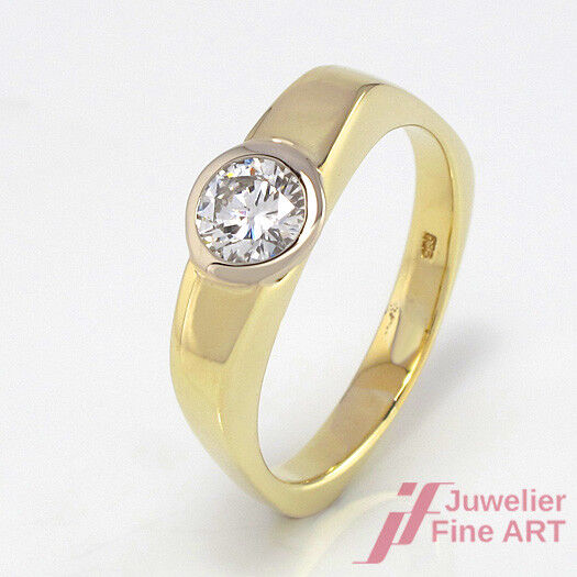 Diamant-Solitärring ca. 0,60 ct lg-VSI - 585/14K Gold - 5,5 g - Gr. 58