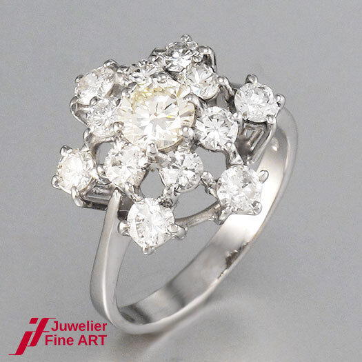 Ring - 14K/585 Weißgold - Brillanten gesamt ca. 2ct. TW/SI - 4,2g - Gr. 55