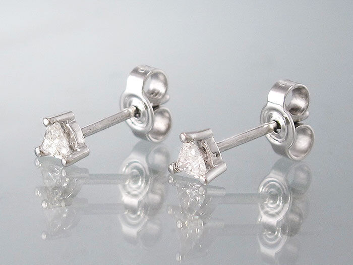 Ohrstecker - 18K/750 Weißgold - 2 Diamanten - Triangel - 0,20 ct -TW/SI - 0,85g