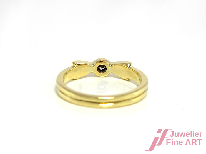 Brillantring ca. 0,10 ct W-VSI in 750/18K Gelbgold - Gr. 53 - 3,9 g