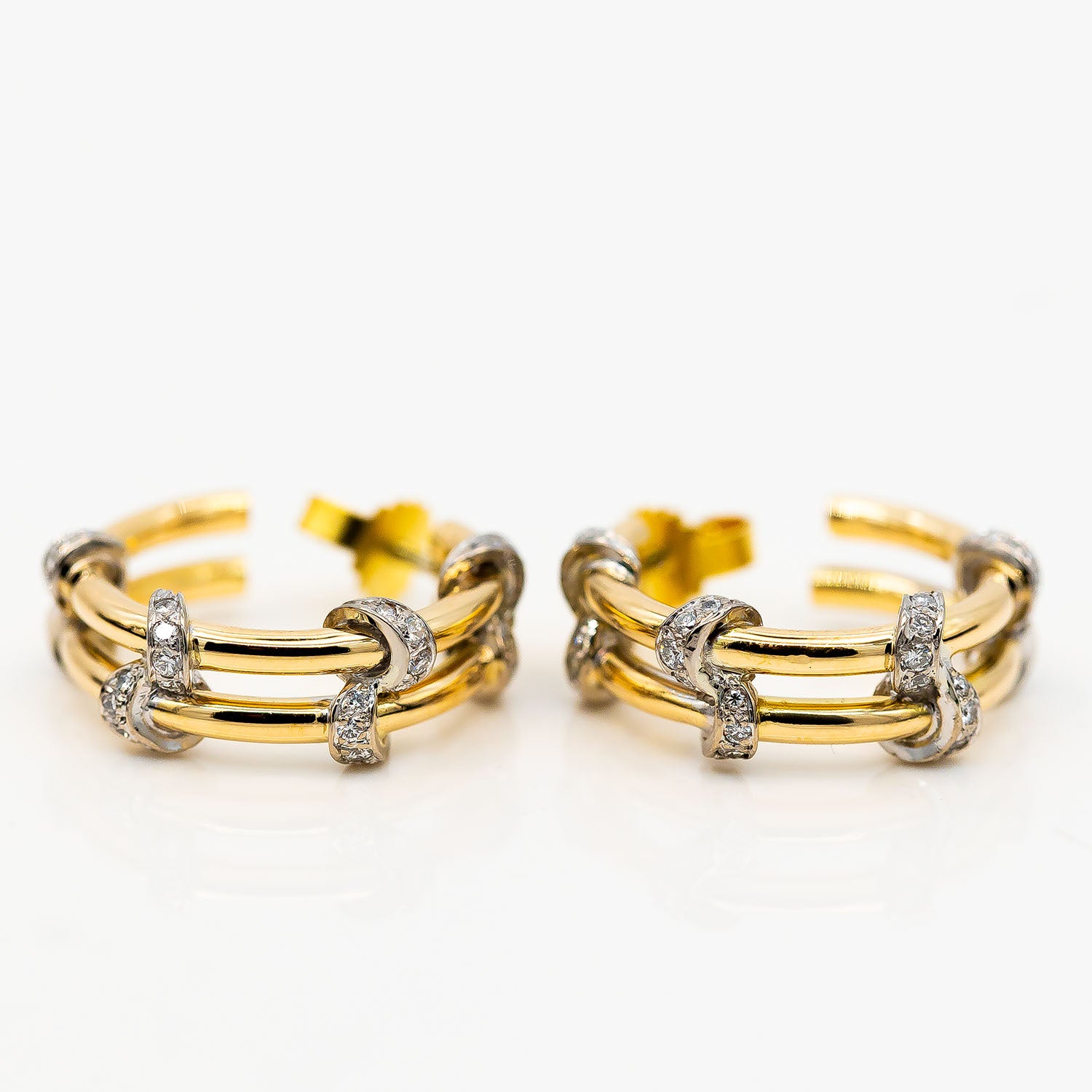 Creolen 750/18K Gelbgold Diamant 0,80ct TW/VVS - Wert 7.000€