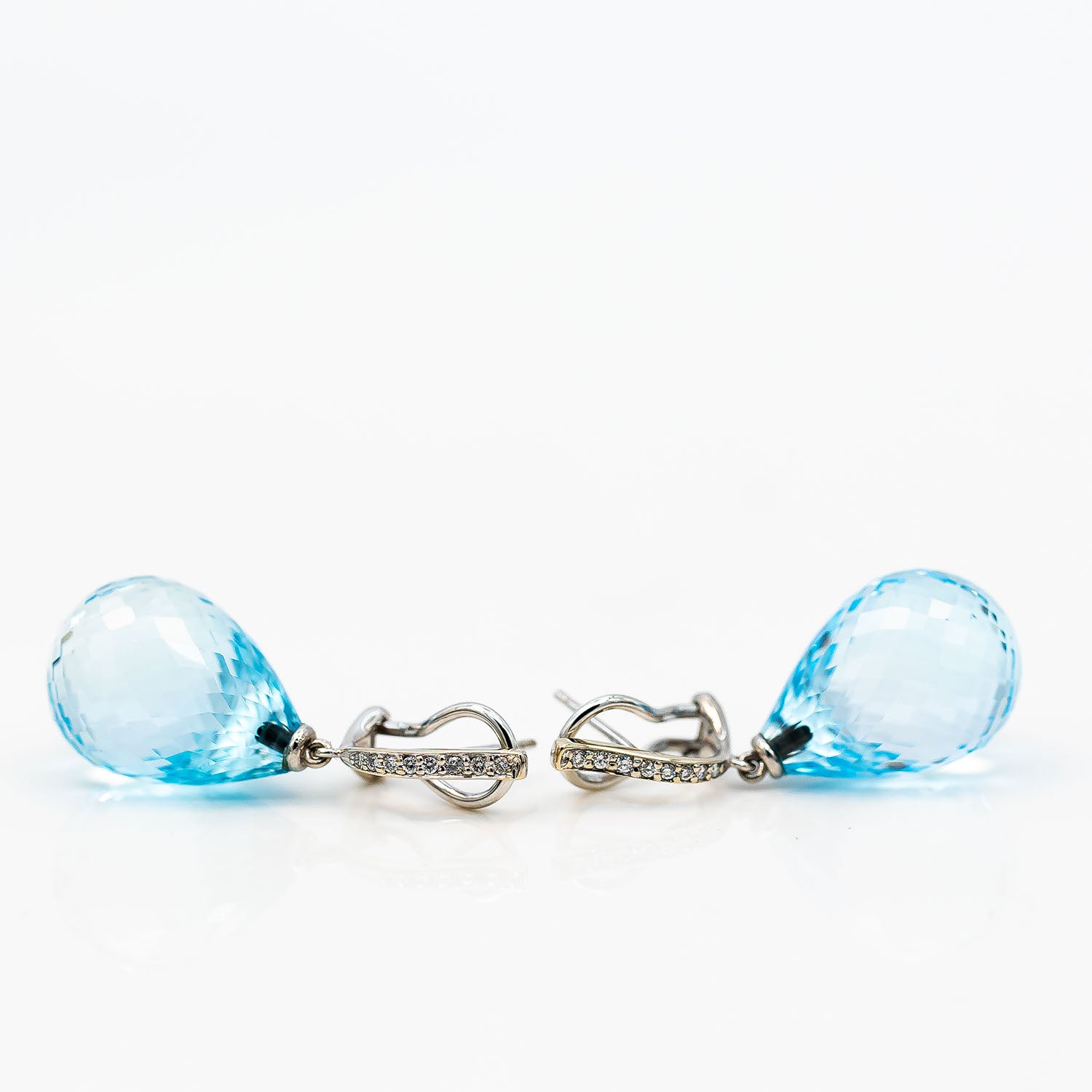Ohrhänger 750/18K Weißgold Aquamarin 30,0ct Diamant 0,20ct TW/SI - Wert 7.000€
