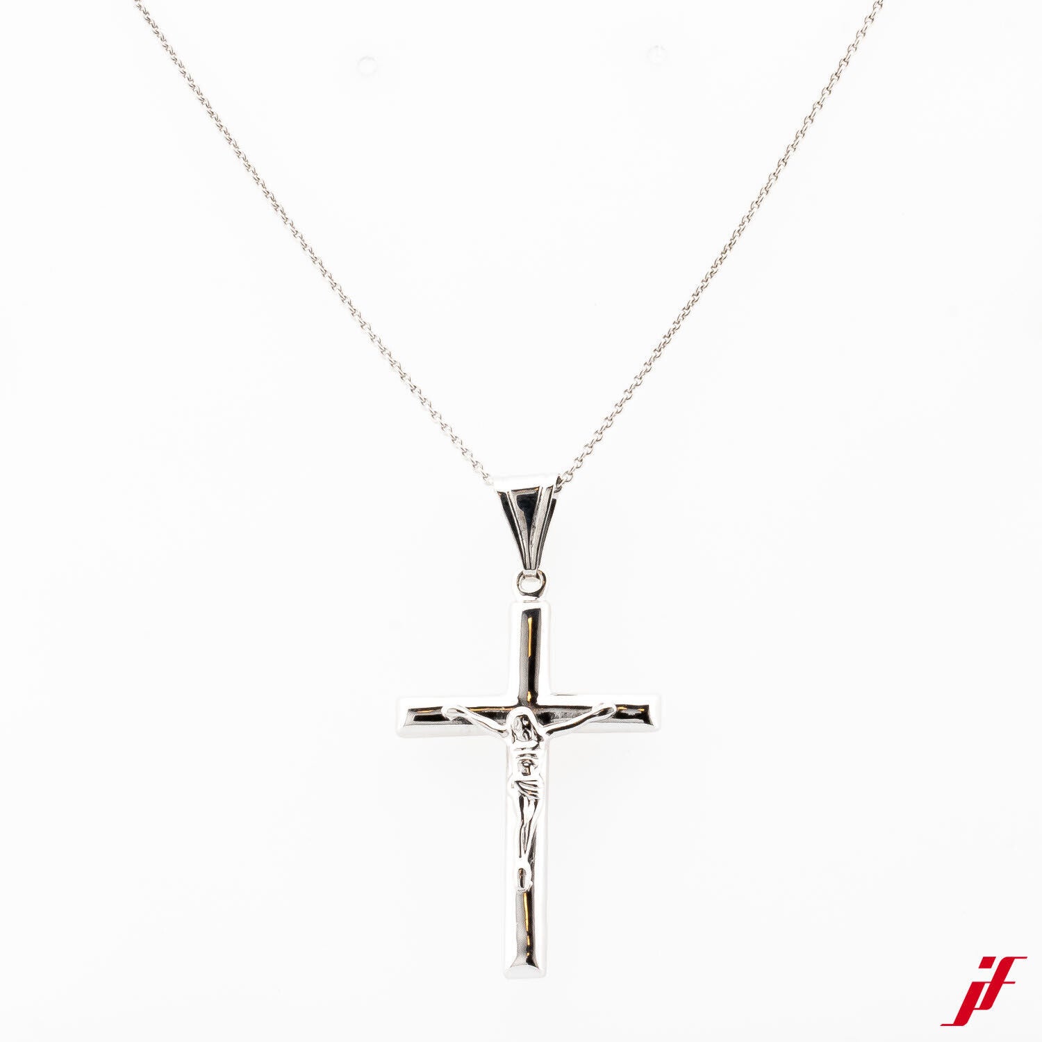 Anhänger Kreuz mit Jesusfigur 585/14K Weißgold TOP