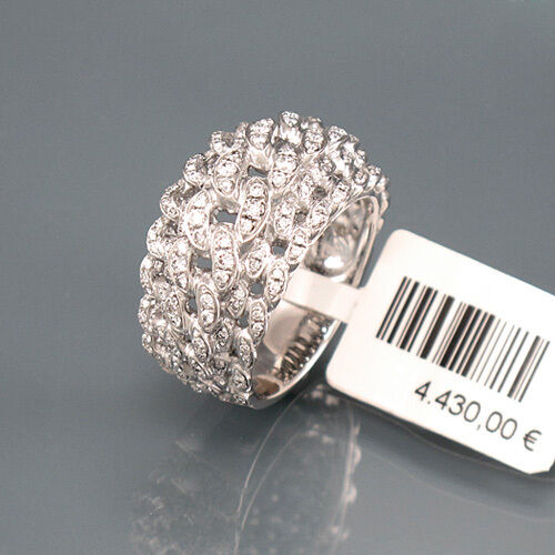 BRILLANTRING 18K WG - 170 Brill. 0,84 ct TW-vsi- 13,11 g  Gr. 59 UVP=4.430,- €