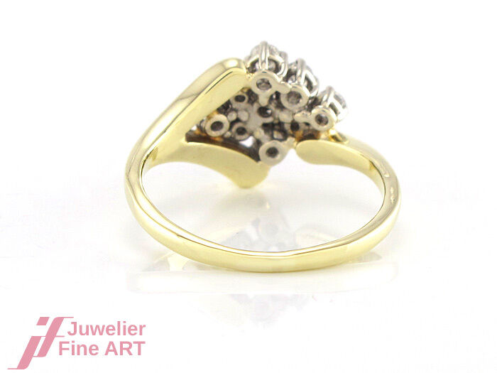 Ring in 14K/585 Gelbgold mit 9 Diamanten ca. 0,50 ct TW/SI - 3,1 g - Gr. 50