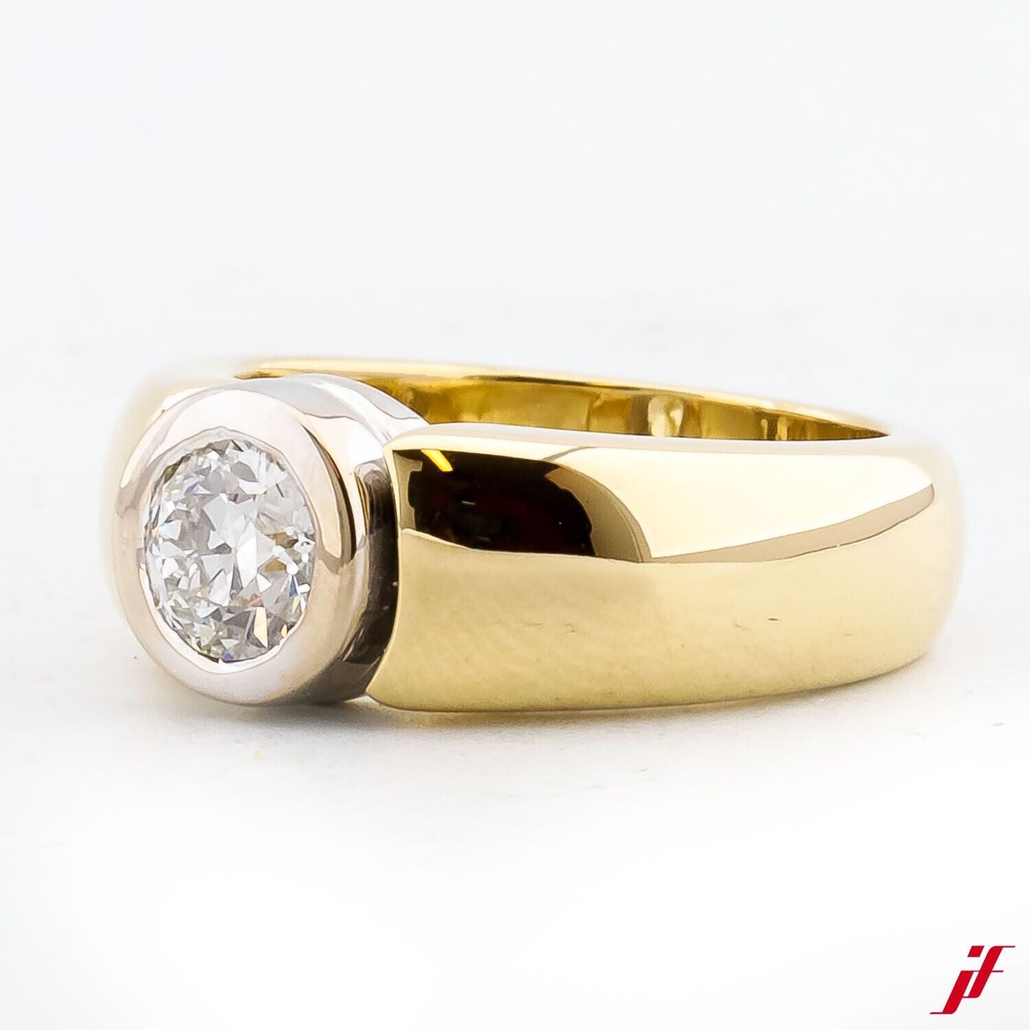 Solitärring 750/18K Gelbgold Weißgold 1 Diamant Brillant 0,50ct - Wert 6.000€