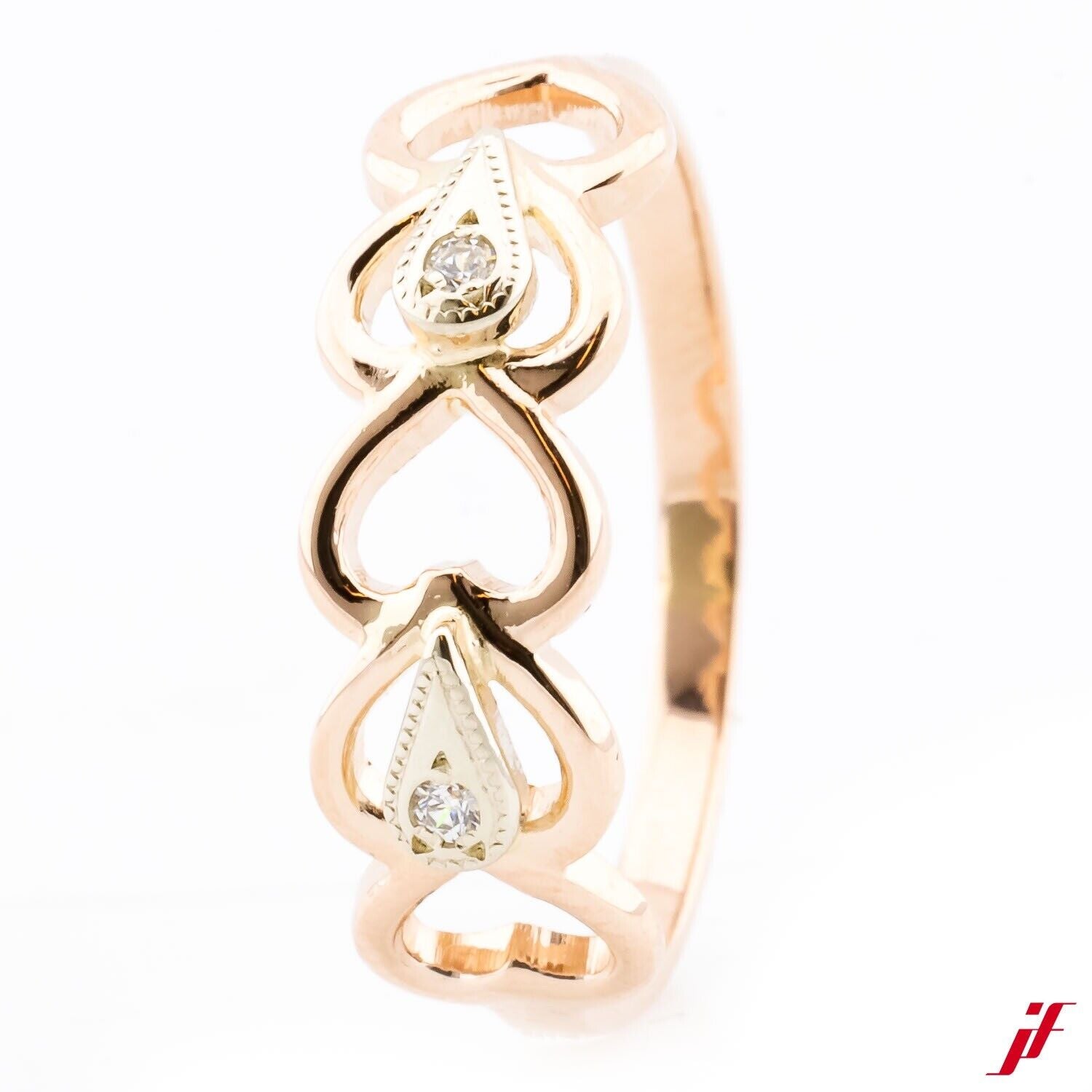 Ring 585/14K Weißgold Roségold  2 Diamanten Brillanten - Wert 550€