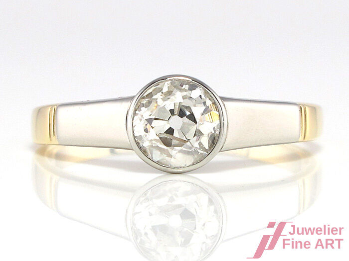 Solitärring mit Diamant ca. 0,96 ct LG-SI - 750/18K Gelb/Weißgold -3,7 g -Gr.62