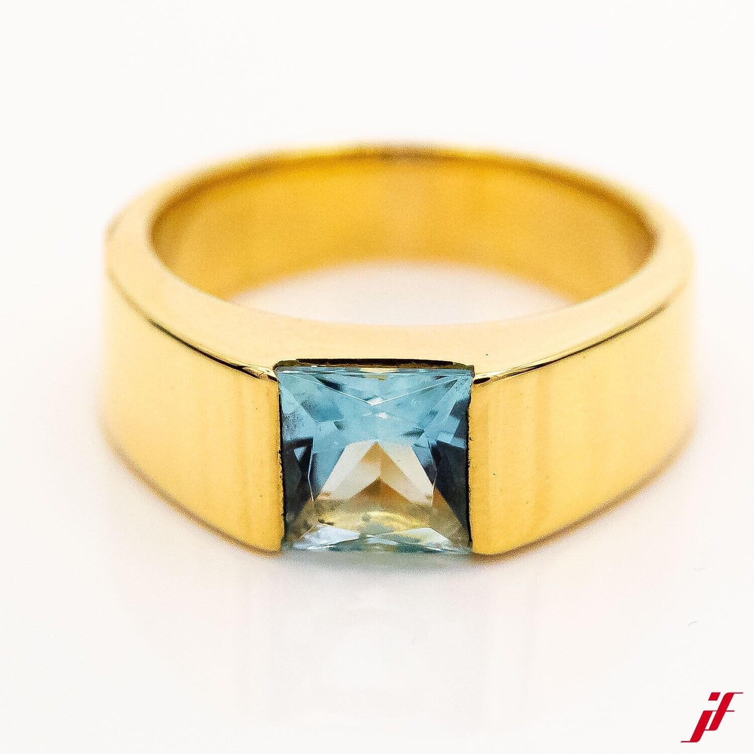 Ring 585/14K Gelbgold 1 Aquamarin Gr.56,5 - Wert 2.000€