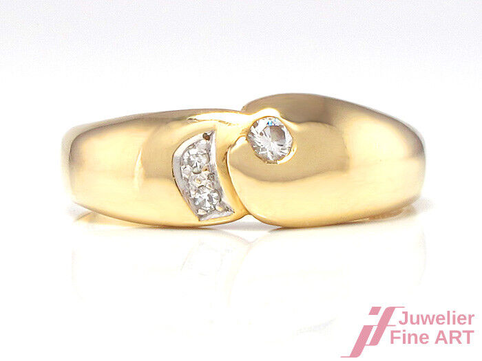 Diamantring mit ca. 0,09 ct  in 14K/585 Gelbgold - 2;6 g - Gr. 56