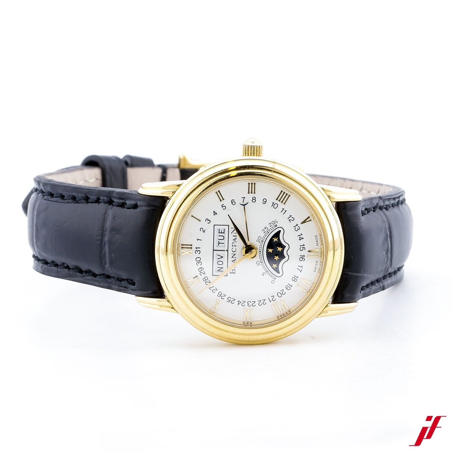 Blancpain Villeret Uhr 18K Gold Automatik Saphirglas/ croco