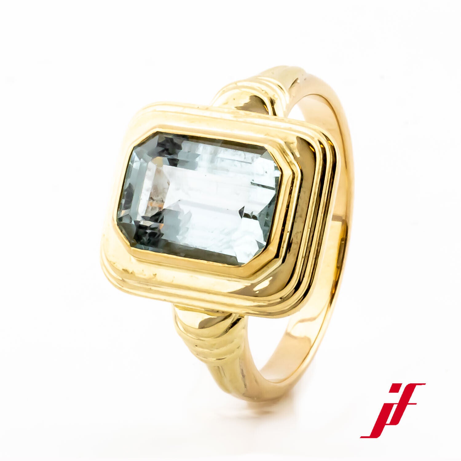 Niessing Cocktailring Klassisch 585/14K Gelbgold 1 Aquamarin Ringgröße 61