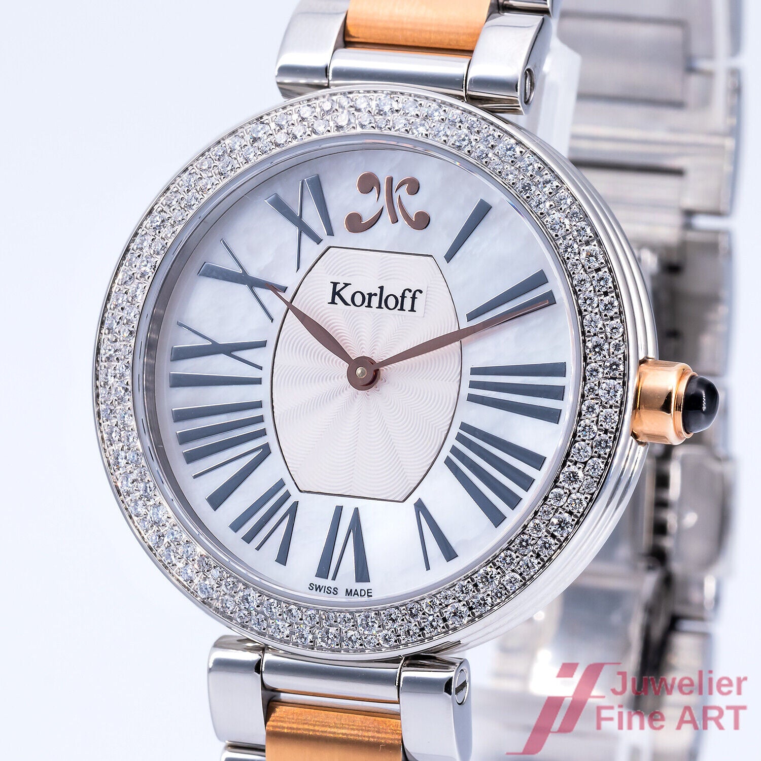 Uhr Korloff Paris Gossip Quarz Ref. CDRW2DBIC Edelstahl Diamanten 32 mm